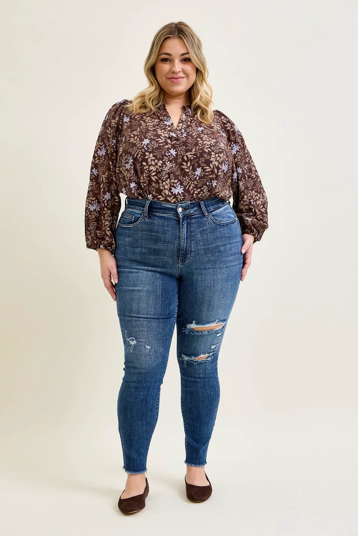 Sienna Skinny Jeans with Rips - PLUS