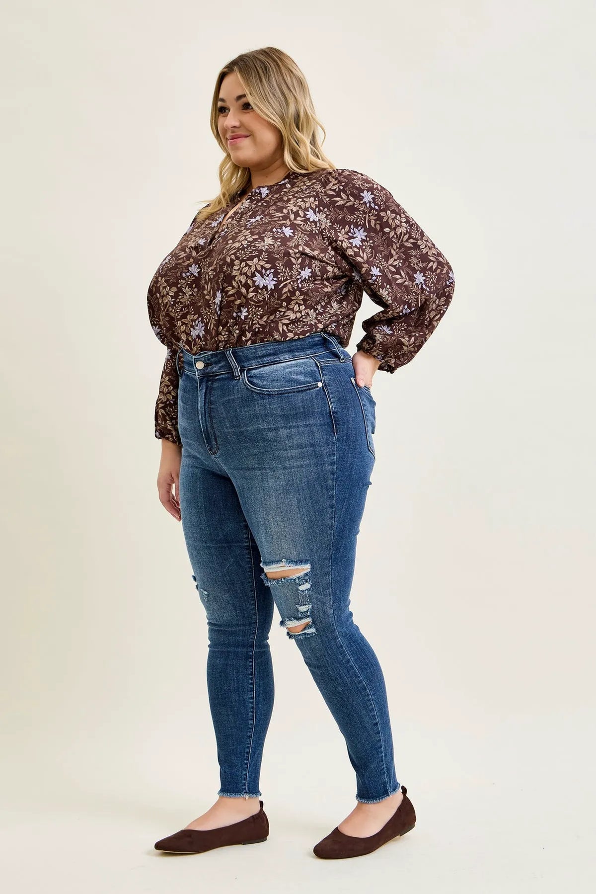 Sienna Skinny Jeans with Rips - PLUS