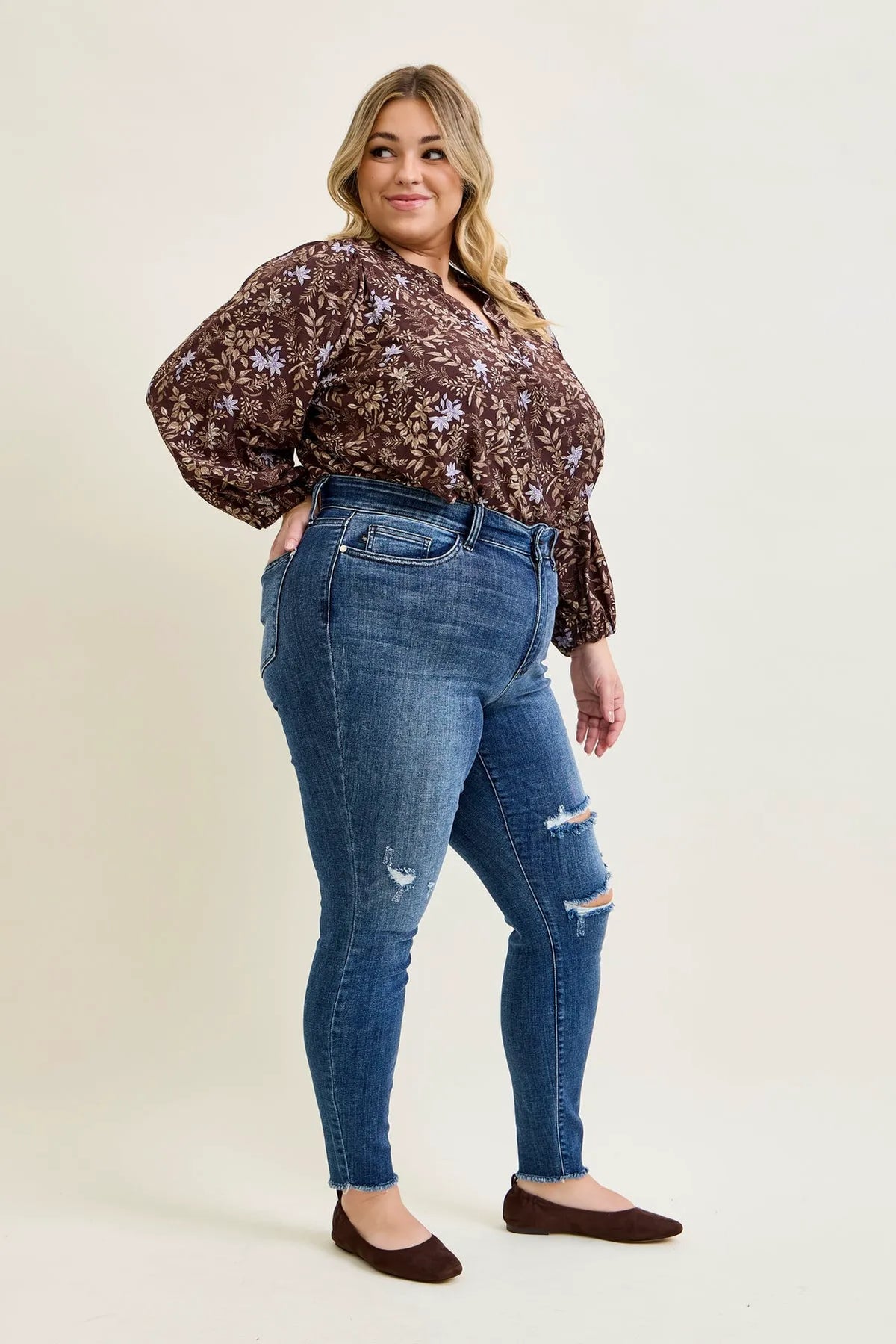 Sienna Skinny Jeans with Rips - PLUS