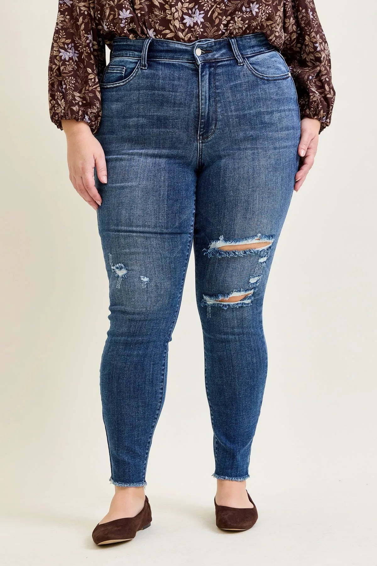 Sienna Skinny Jeans with Rips - PLUS