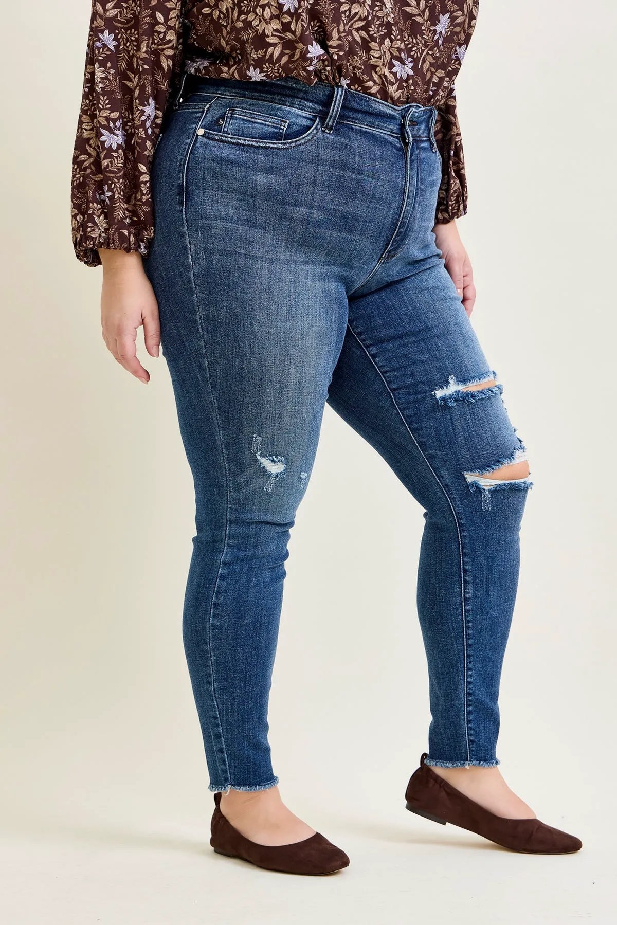 Sienna Skinny Jeans with Rips - PLUS