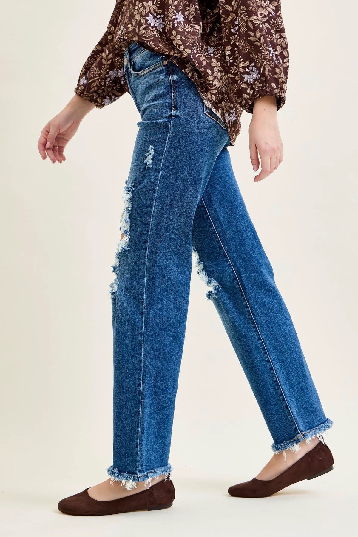 Brett Distressed Dad Jeans