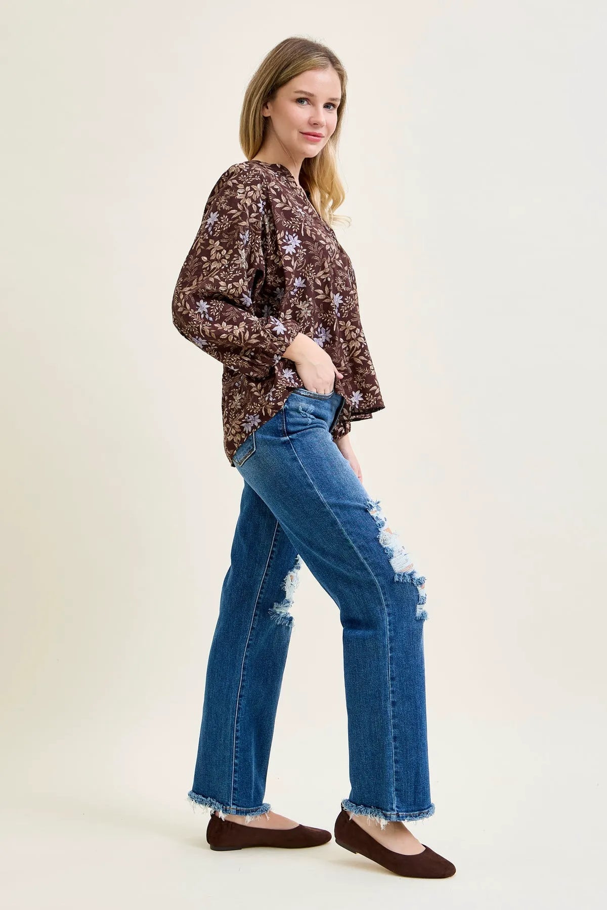 Brett Distressed Dad Jeans