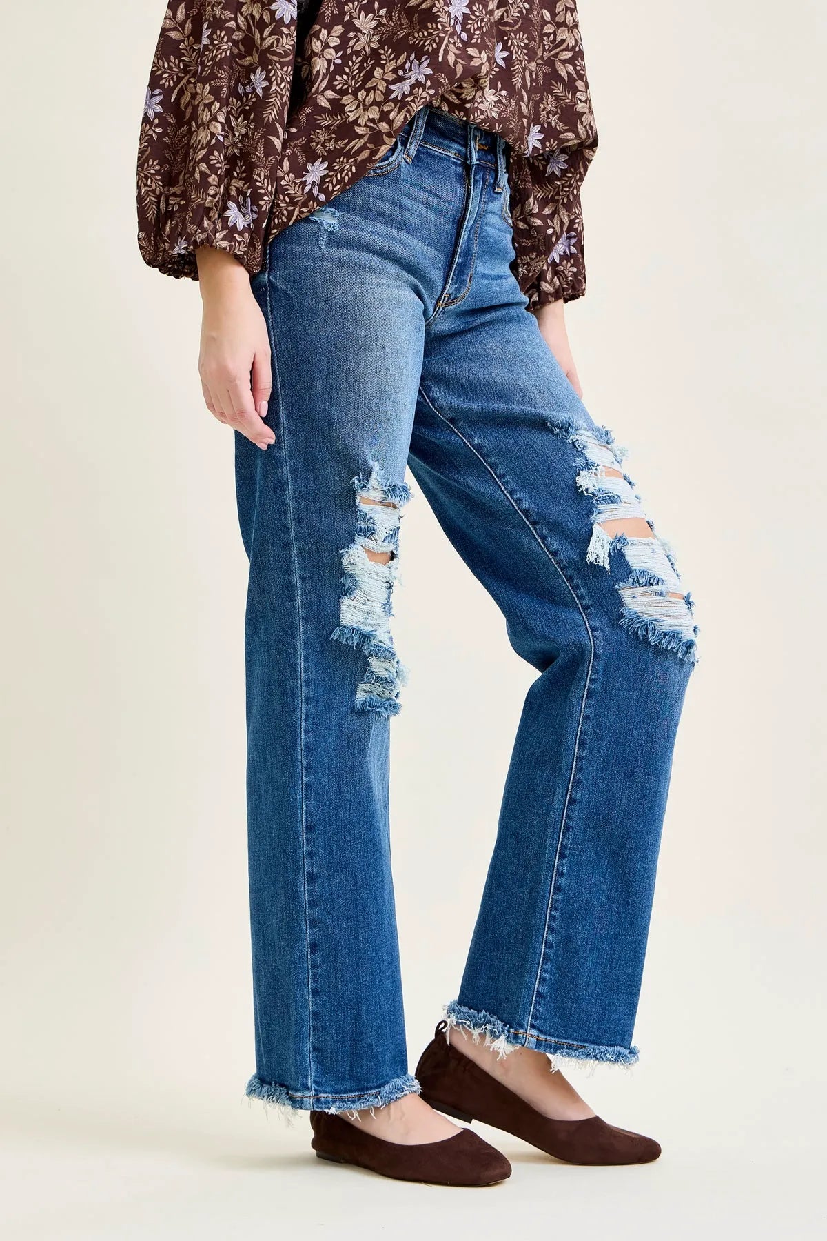 Brett Distressed Dad Jeans