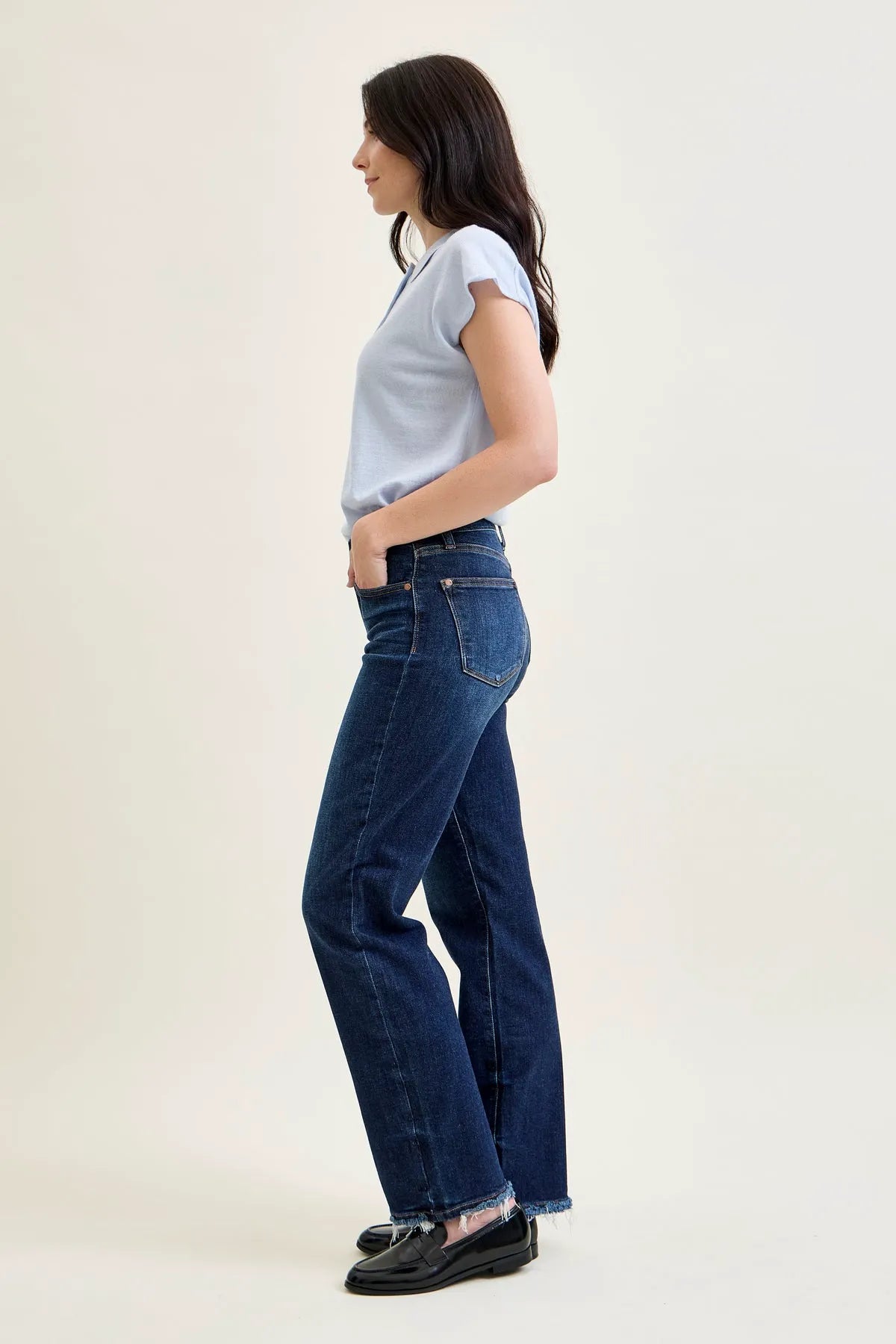 Kimberly Straight Leg with Fray Hem