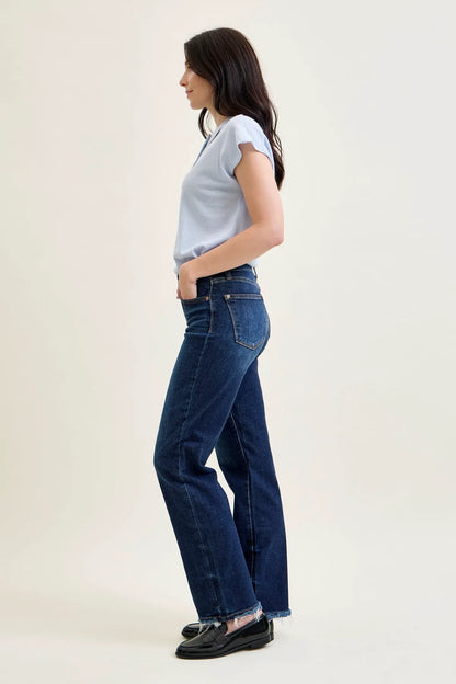 Kimberly Straight Leg with Fray Hem