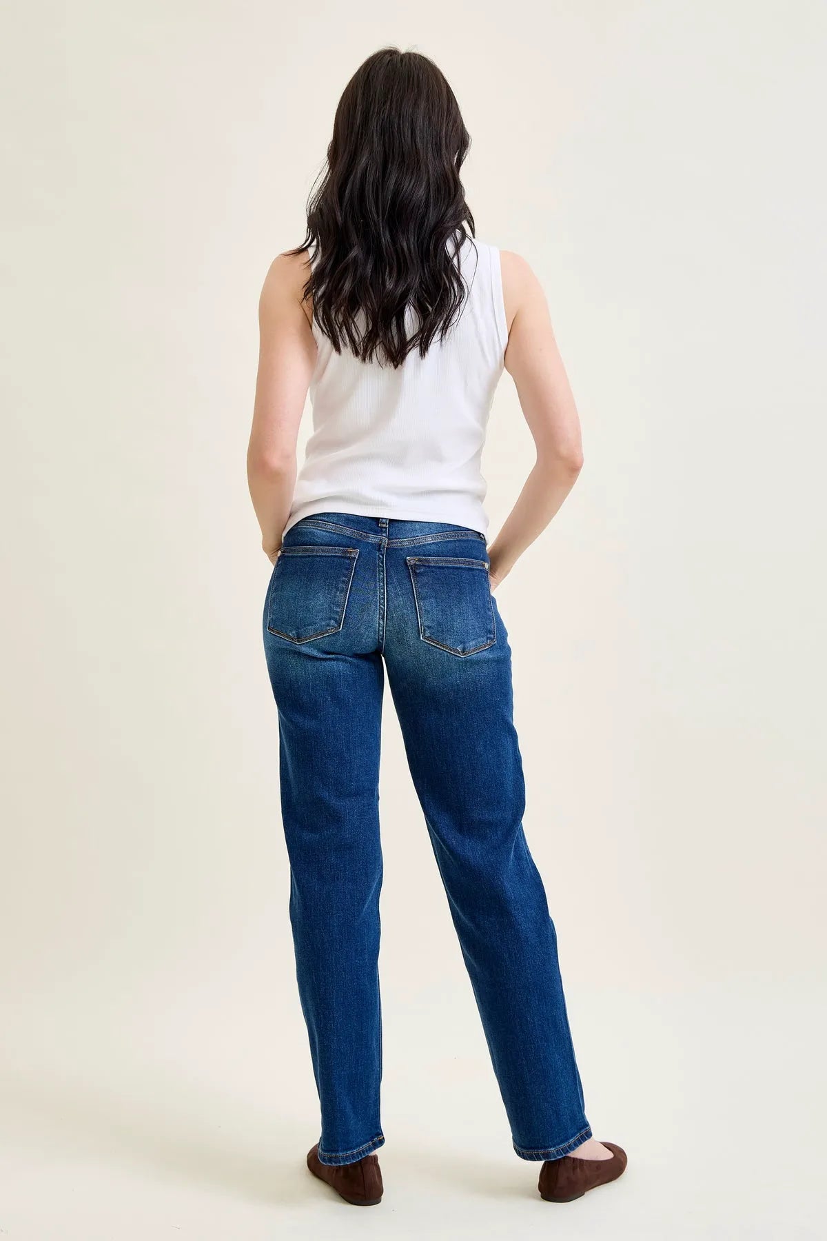 Kimberly Side Seam Detail Straight Jeans