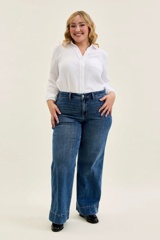 Lux Retro Wide Trouser (Petite) - PLUS