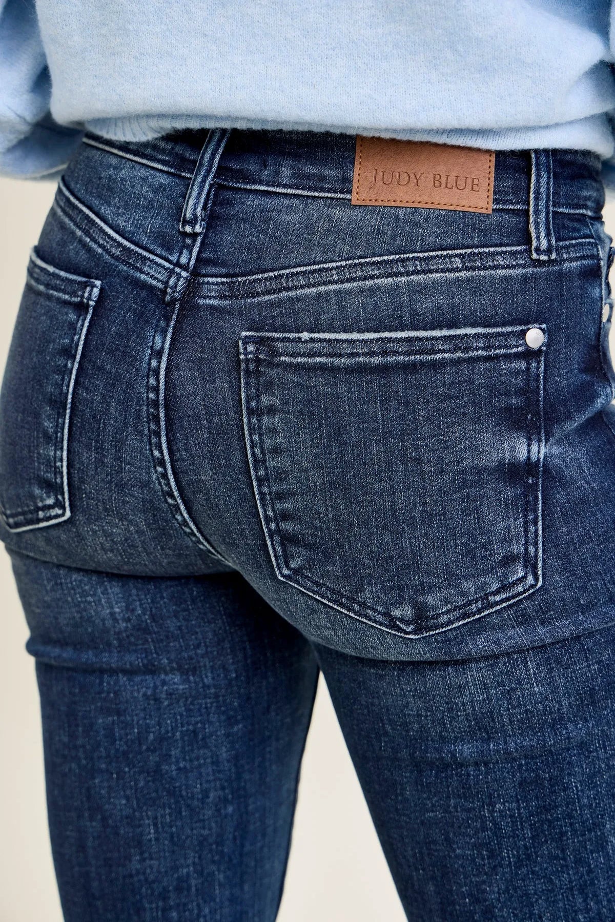 Charlotte Flare Jeans with Distressed Knee & Frayed Hem