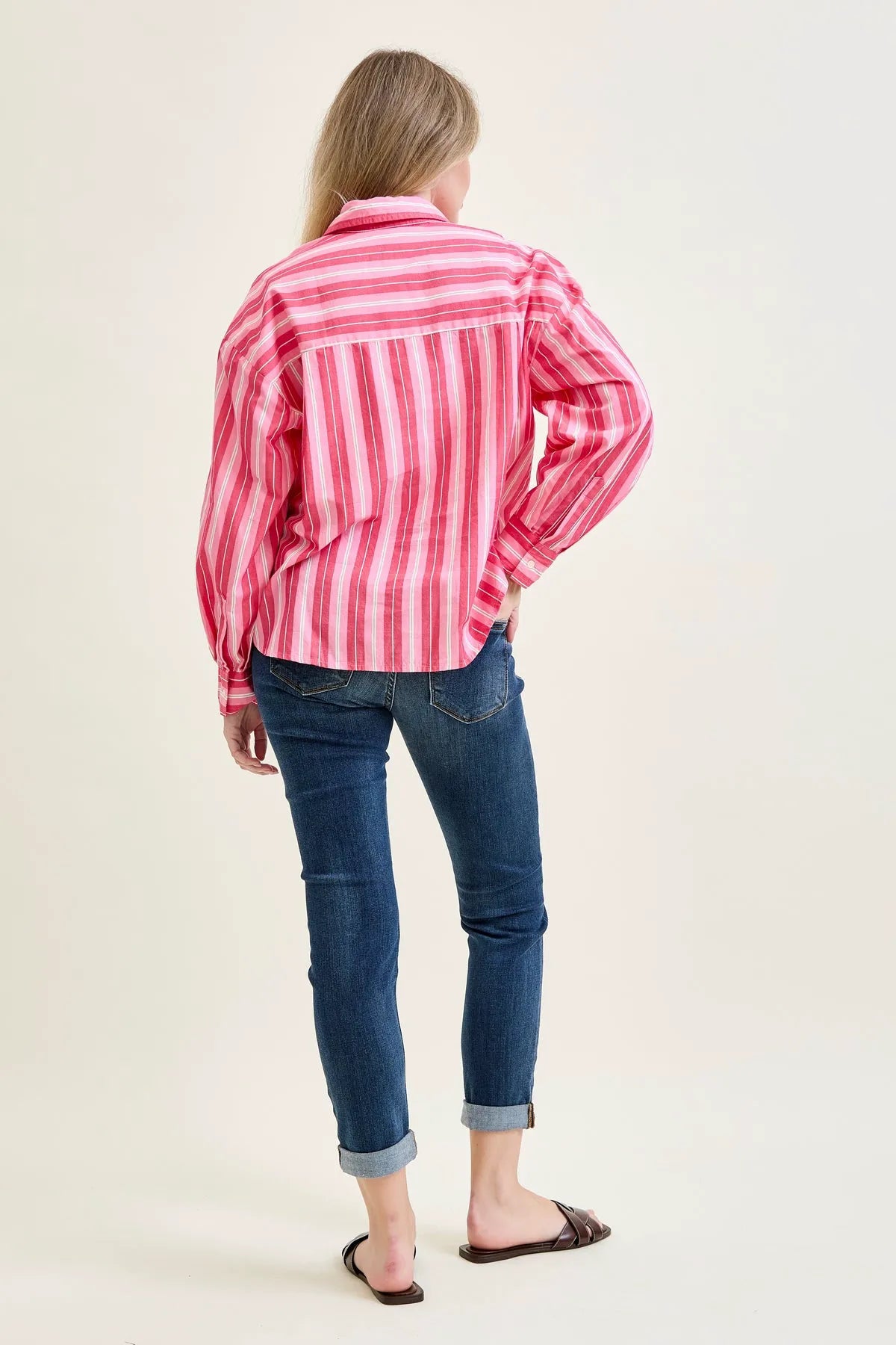 Billie Distressed Boyfriend with Cuffed Hem