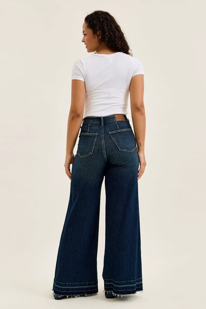 Liza Palazzo Jeans with Front Patch Pockets