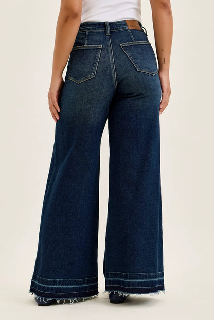 Liza Palazzo Jeans with Front Patch Pockets