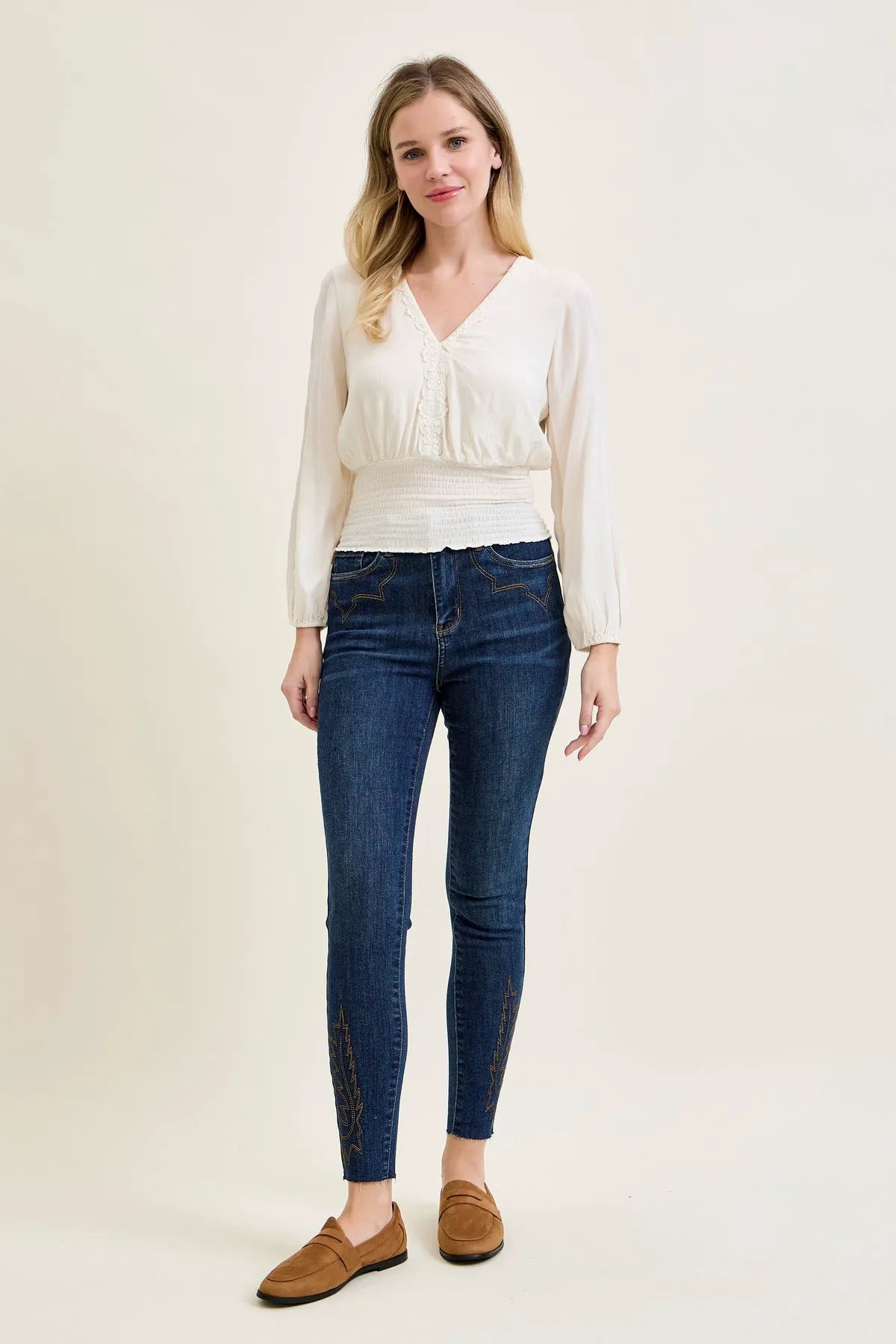 Sienna Skinny With Western Embroidery Detail