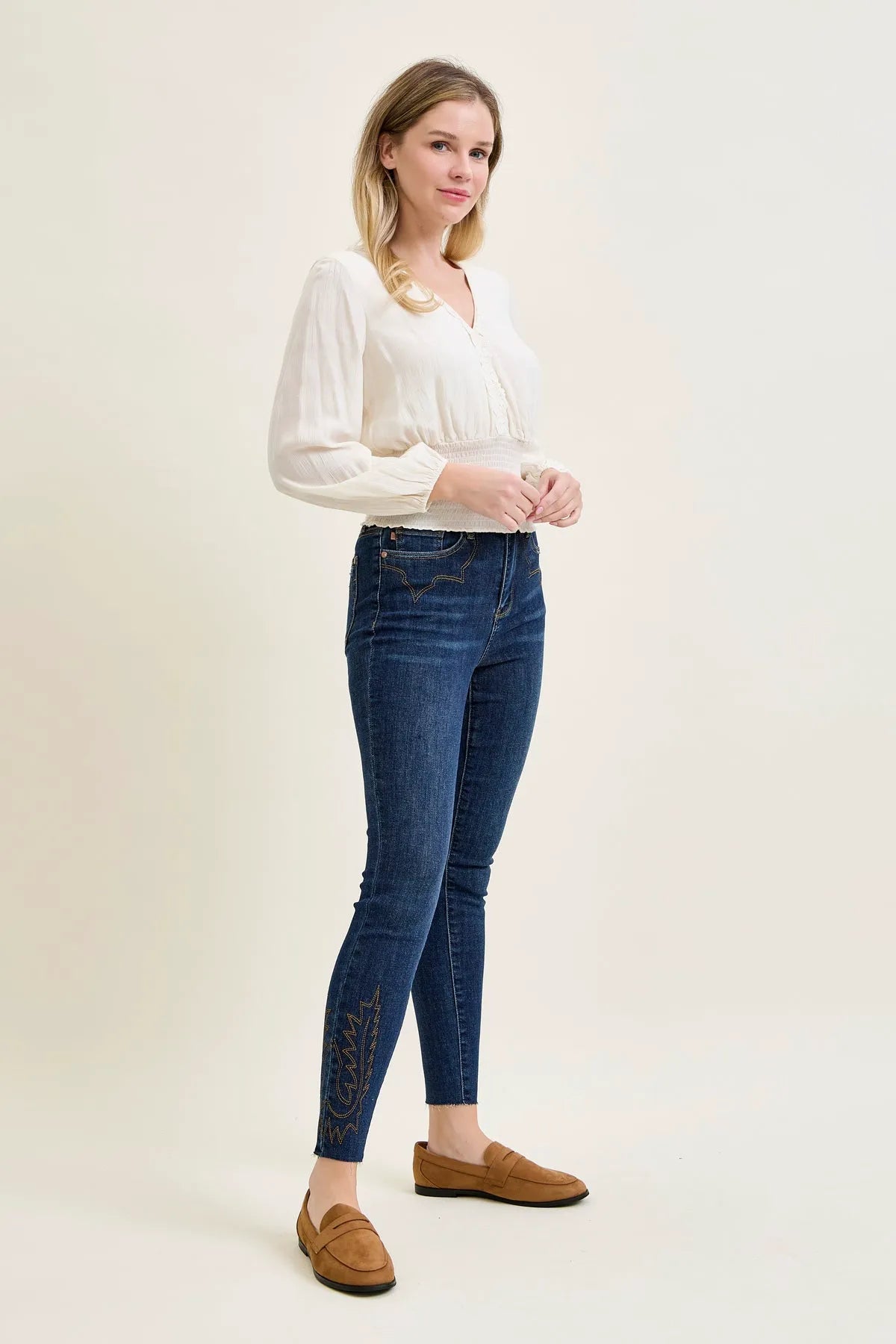 Sienna Skinny With Western Embroidery Detail