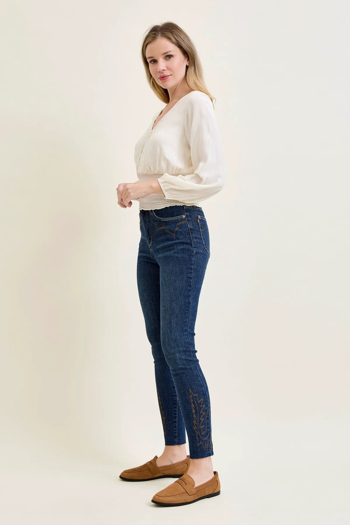 Sienna Skinny With Western Embroidery Detail