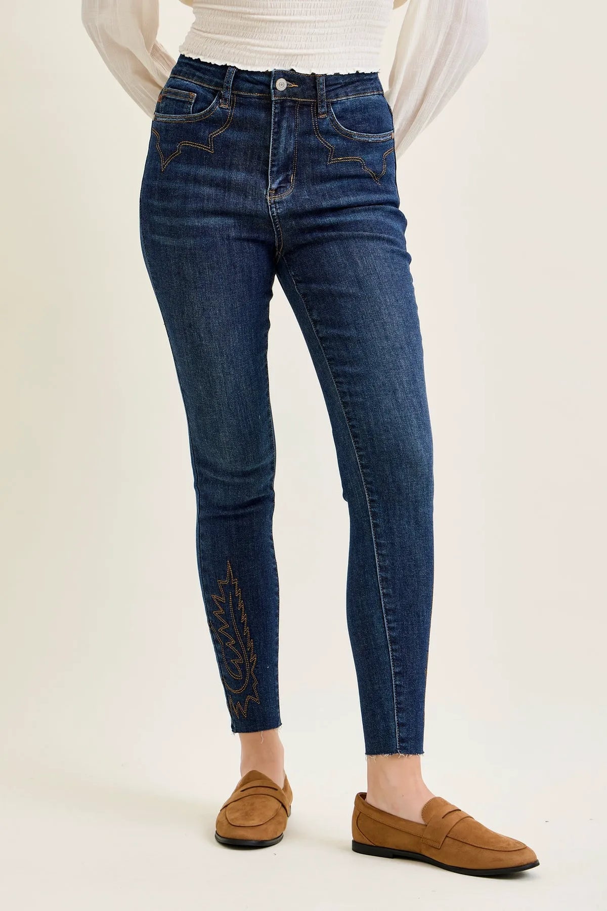 Sienna Skinny With Western Embroidery Detail