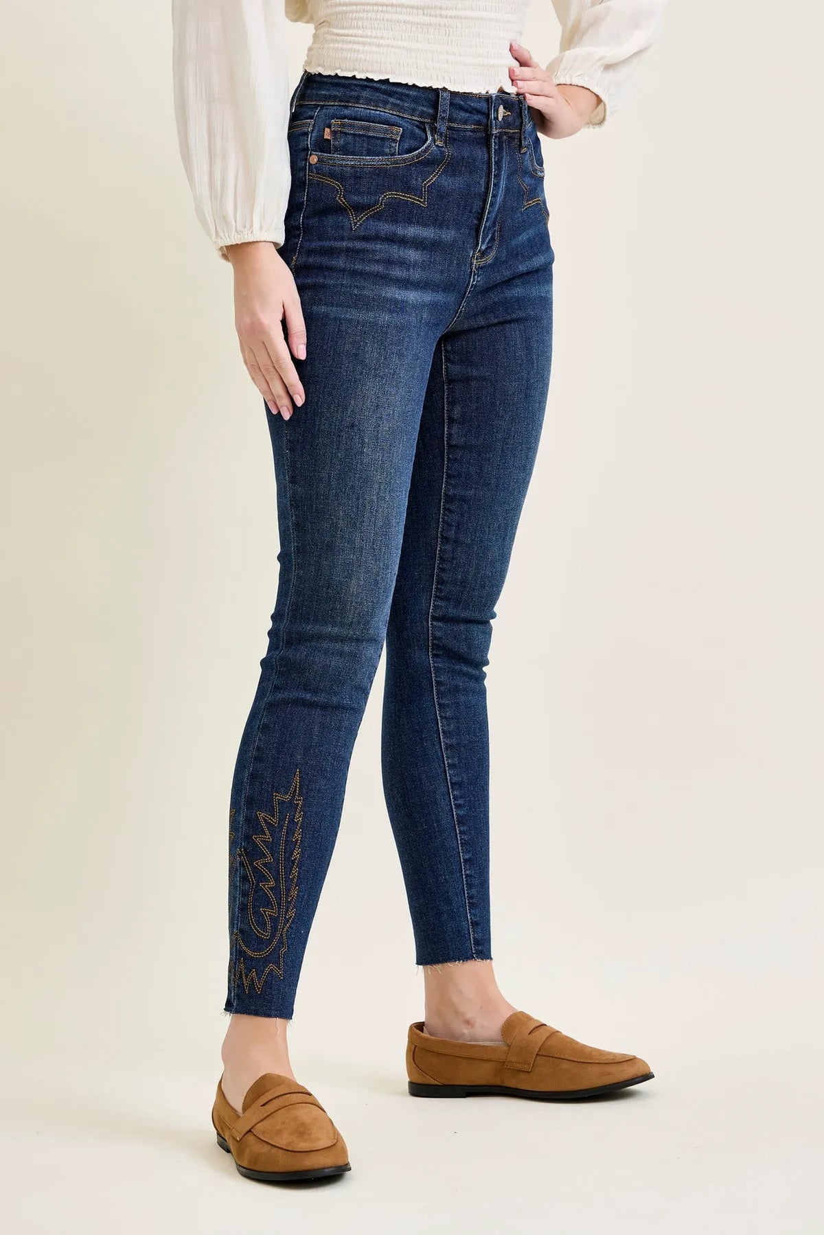 Sienna Skinny With Western Embroidery Detail