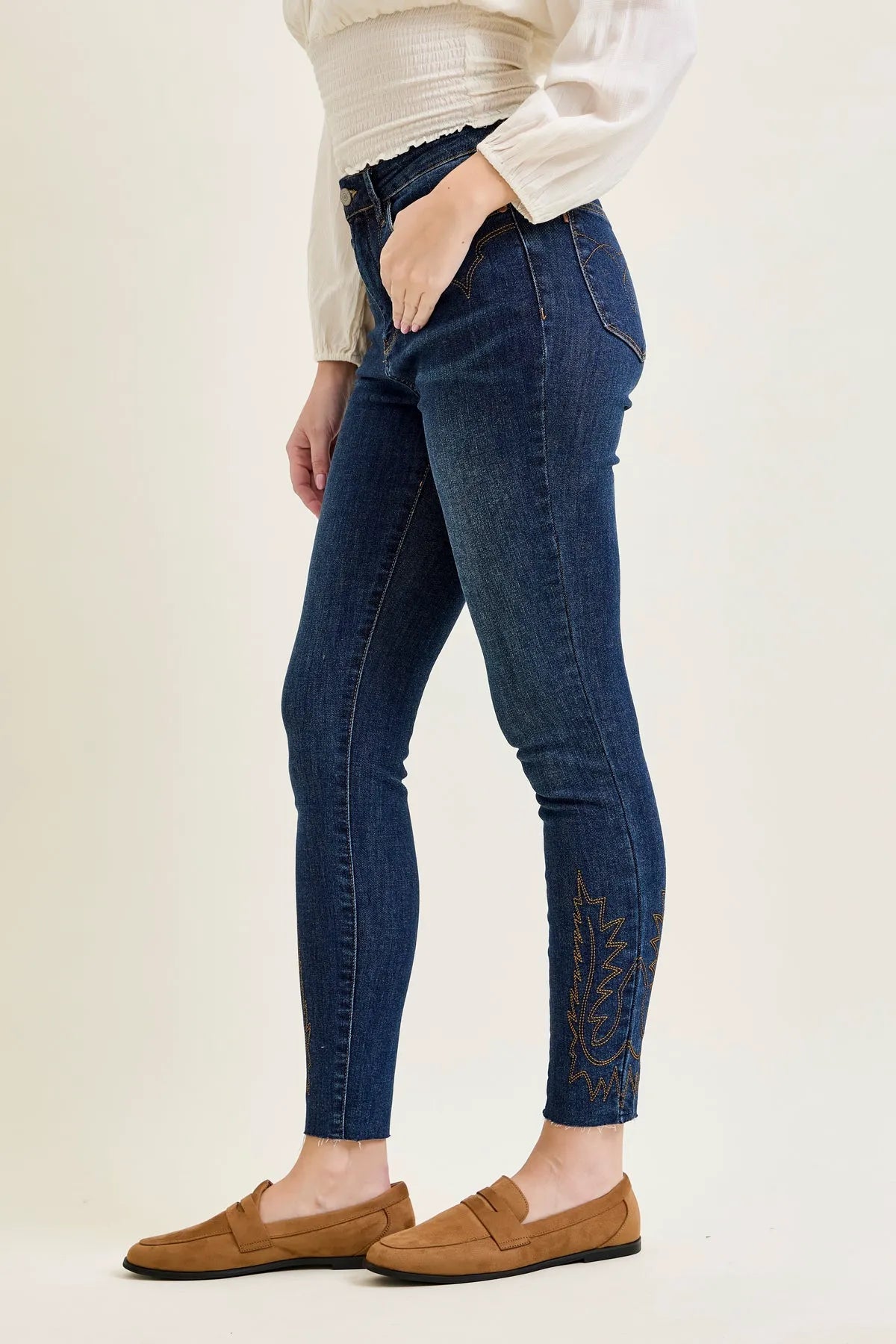 Sienna Skinny With Western Embroidery Detail