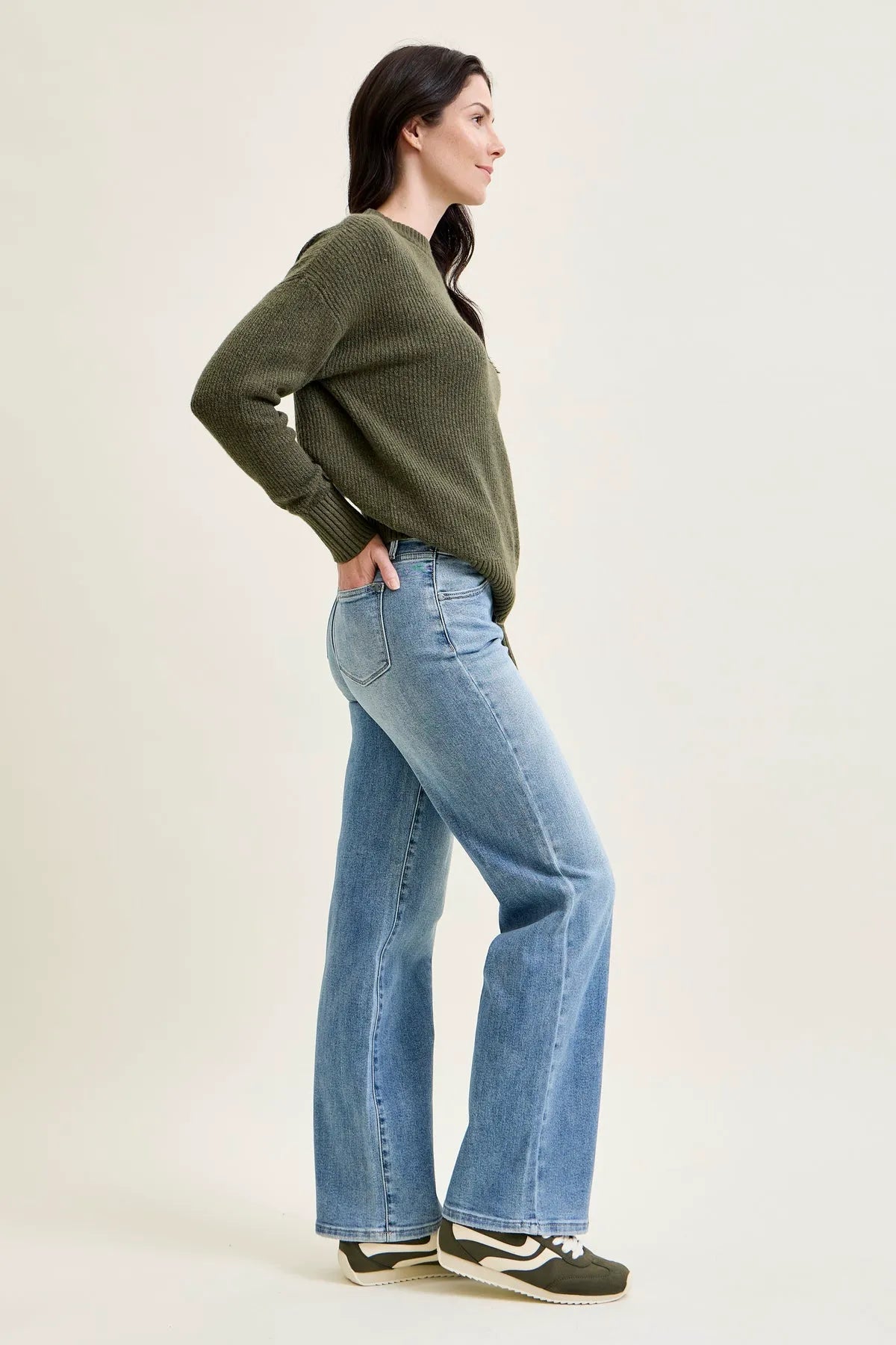 Lux Front Yoke Retro Wide Leg Jeans