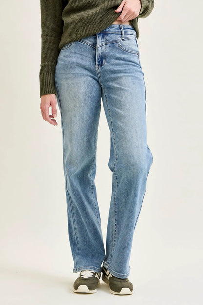 Lux Front Yoke Retro Wide Leg Jeans