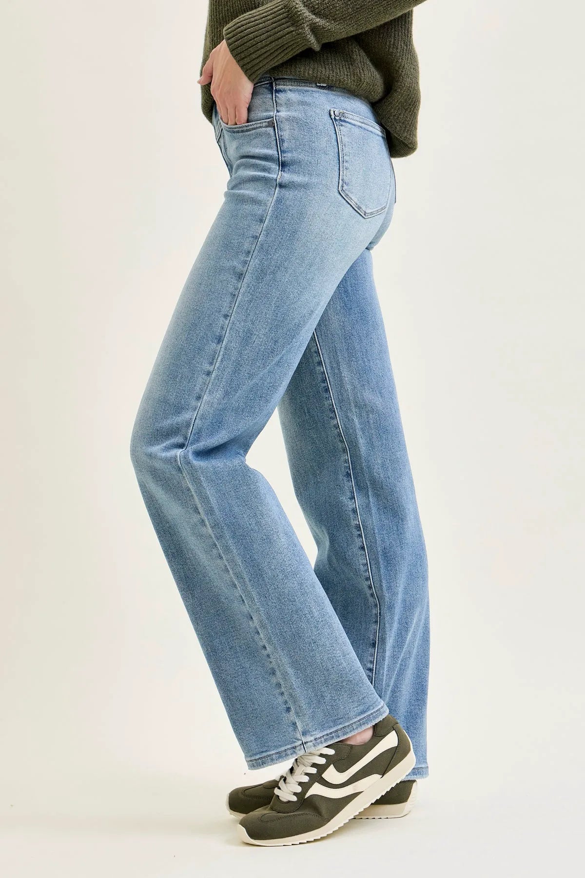 Lux Front Yoke Retro Wide Leg Jeans