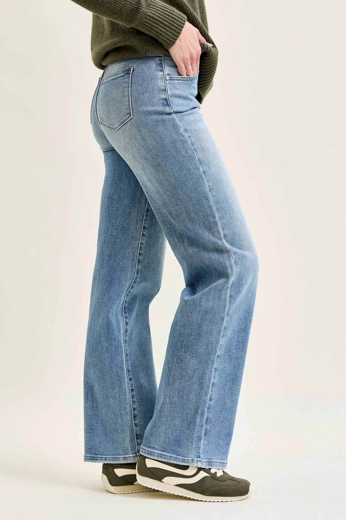 Lux Front Yoke Retro Wide Leg Jeans