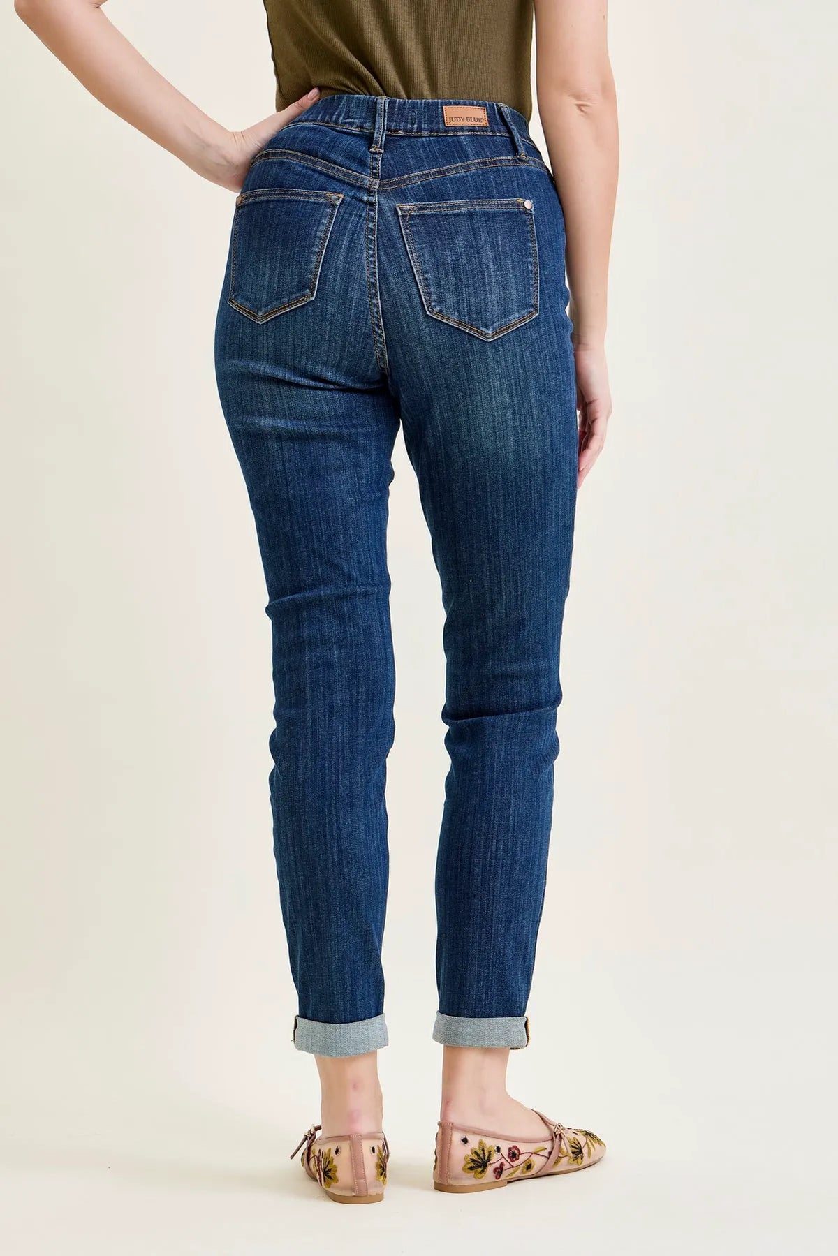 Lara Pull On Double Cuffed Slim Jeans