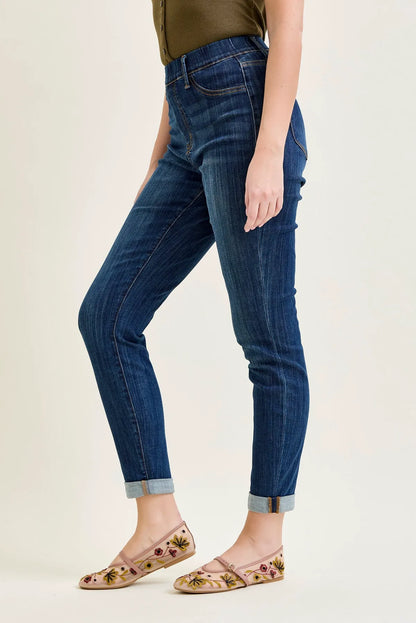 Lara Pull On Double Cuffed Slim Jeans