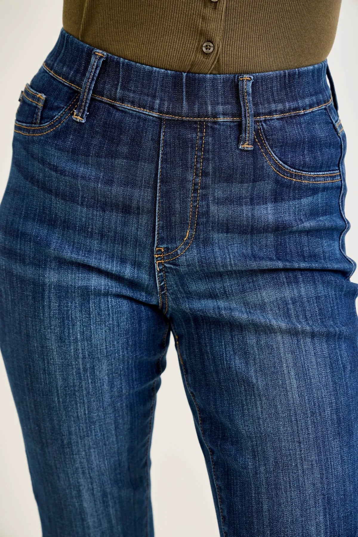 Lara Pull On Double Cuffed Slim Jeans