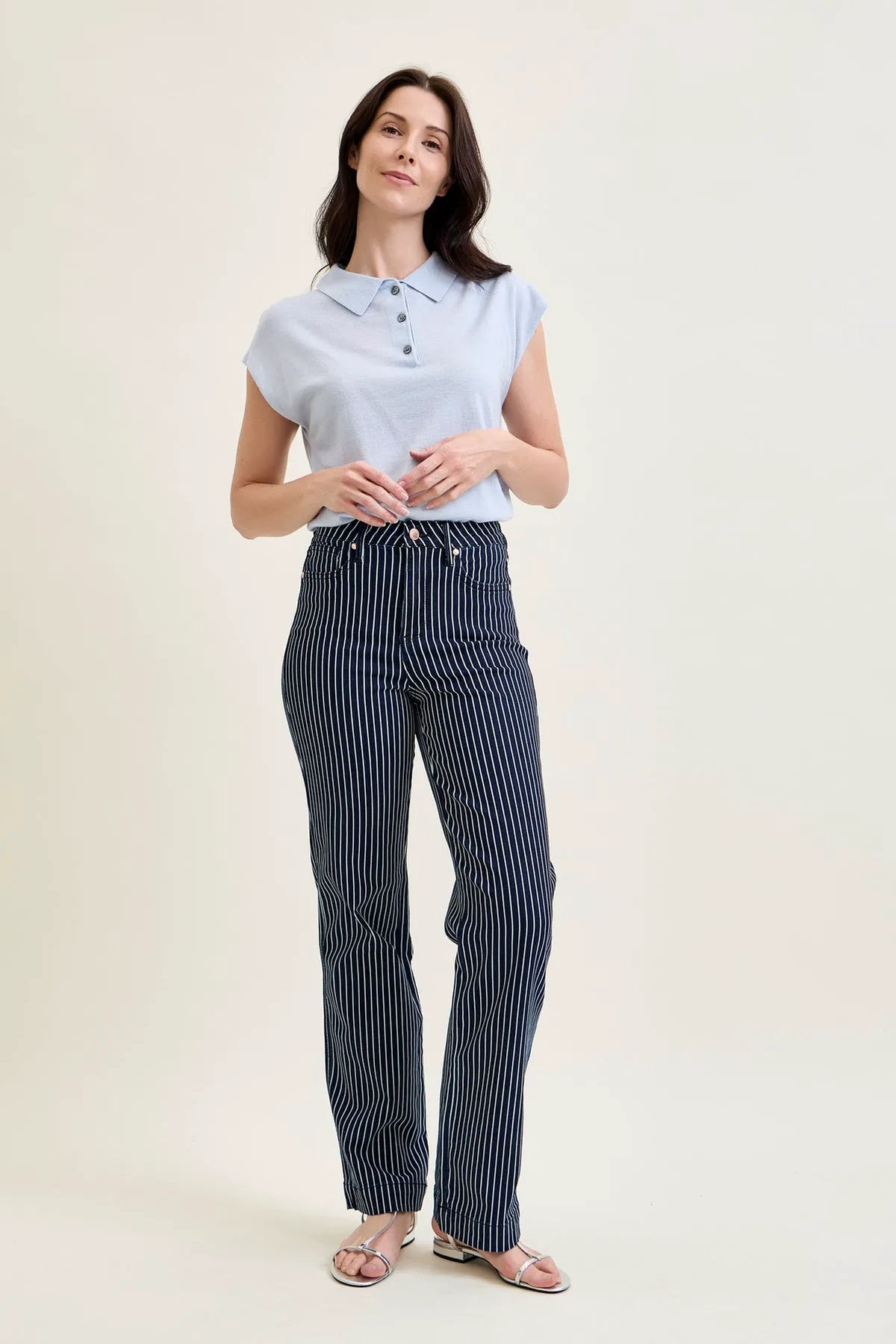 Kimberly Tummy Control Striped Straight Fit