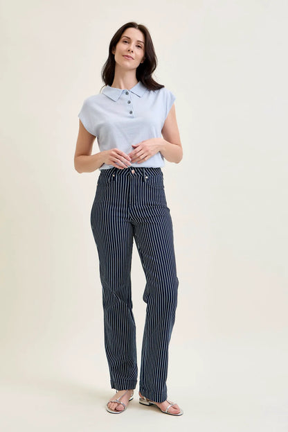 Kimberly Tummy Control Striped Straight Fit