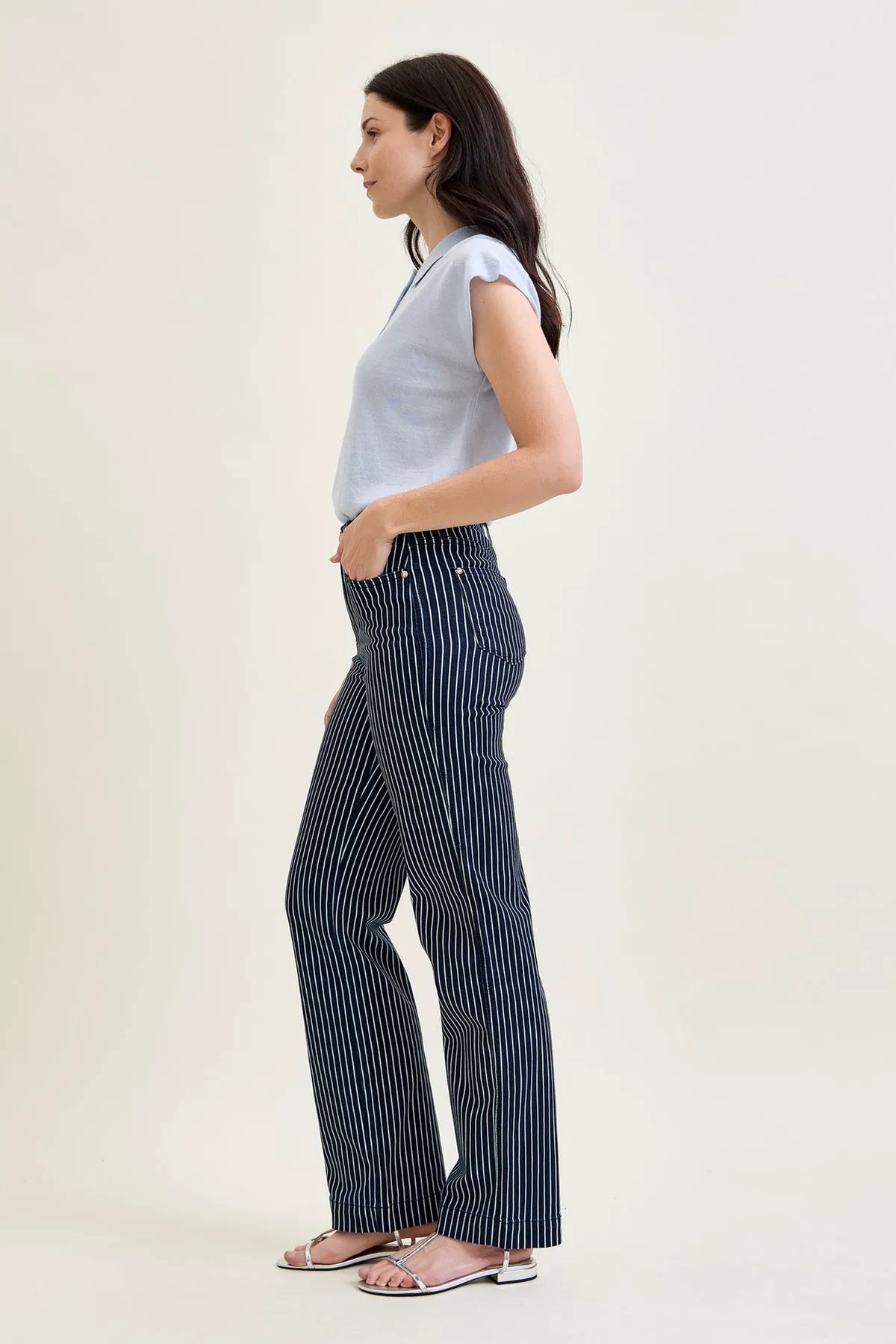 Kimberly Tummy Control Striped Straight Fit