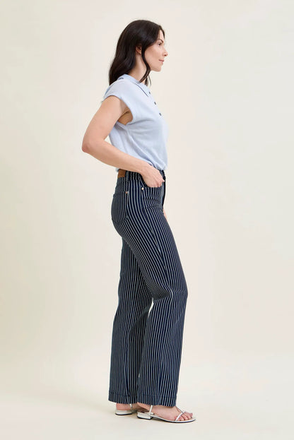 Kimberly Tummy Control Striped Straight Fit