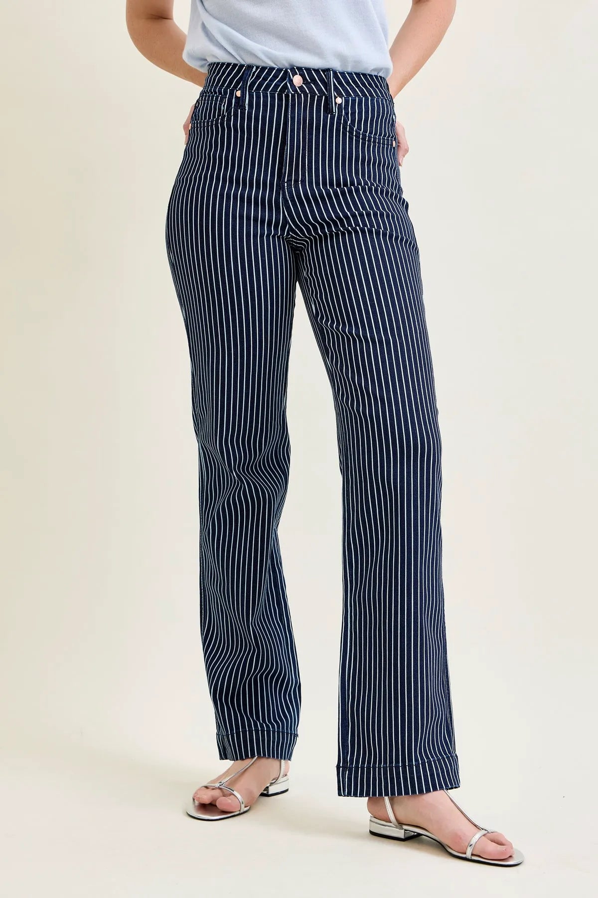 Kimberly Tummy Control Striped Straight Fit