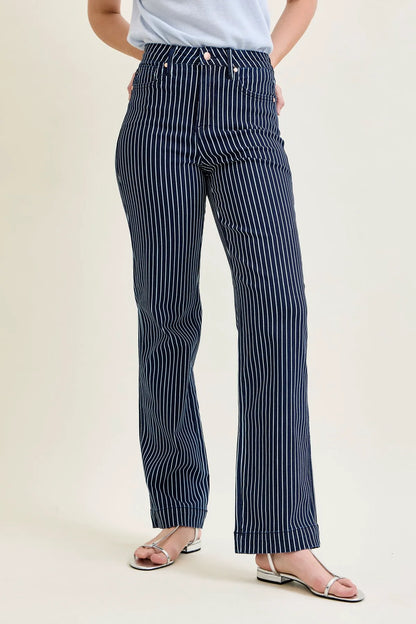 Kimberly Tummy Control Striped Straight Fit