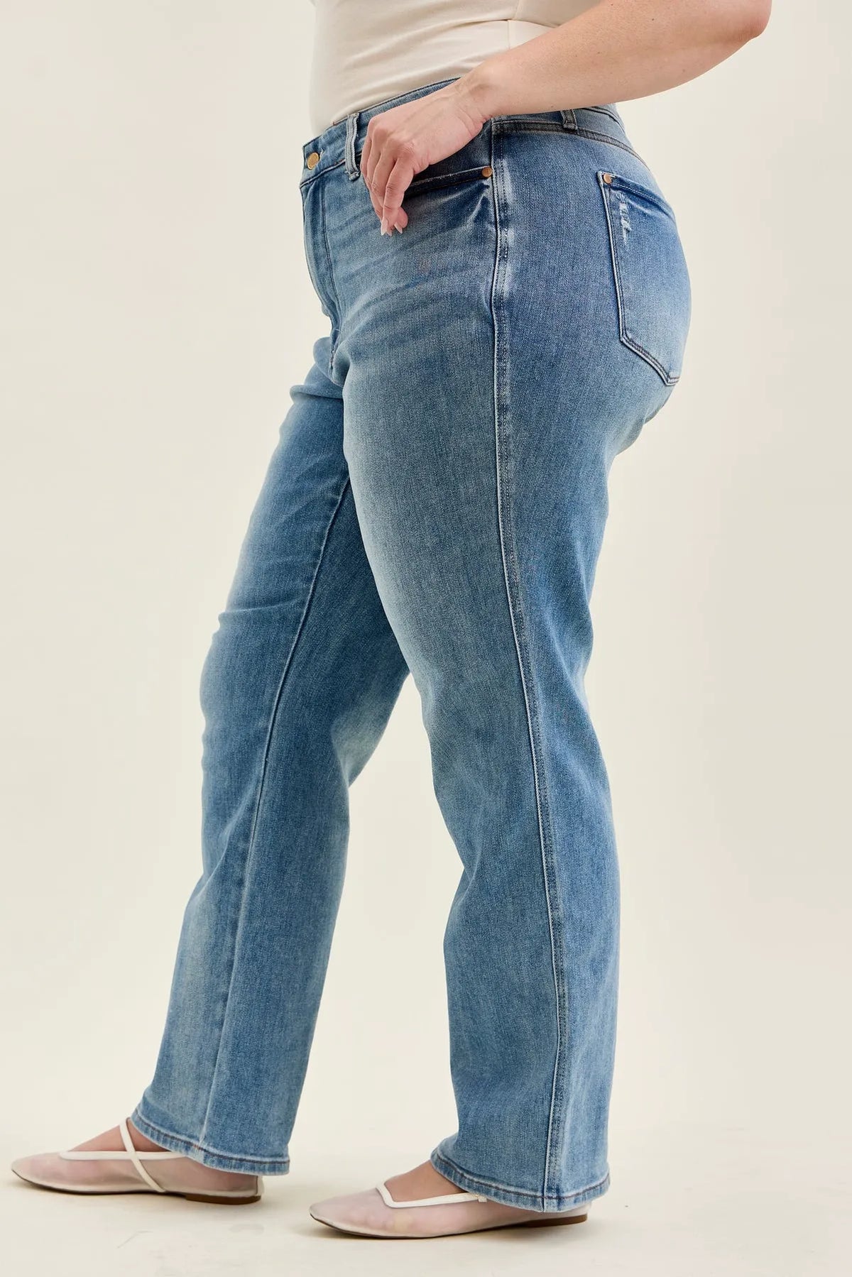 Kimberly Tummy Control Straight Jeans - PLUS