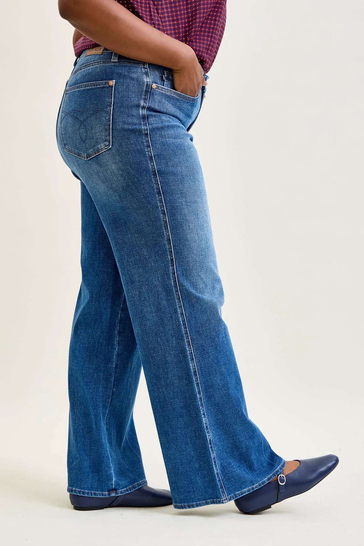 Lux Tummy Control Retro Wide Leg Jeans - PLUS
