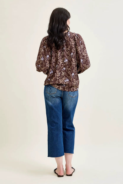 Dottie Back Pocket Classic Cropped Wide Leg Jeans