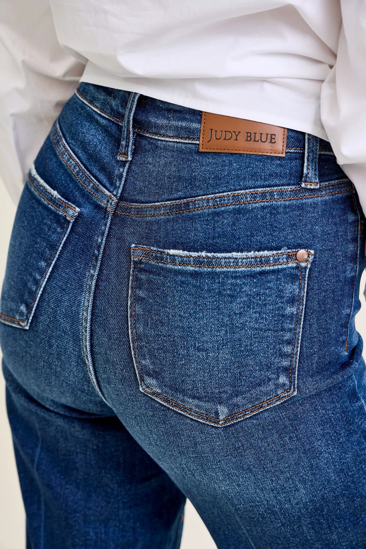 Dottie Button Fly Distressed Hem Crop Wide