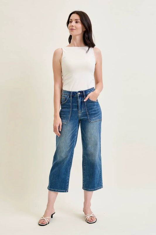 Lux Utility Pockets Cropped Wide Leg