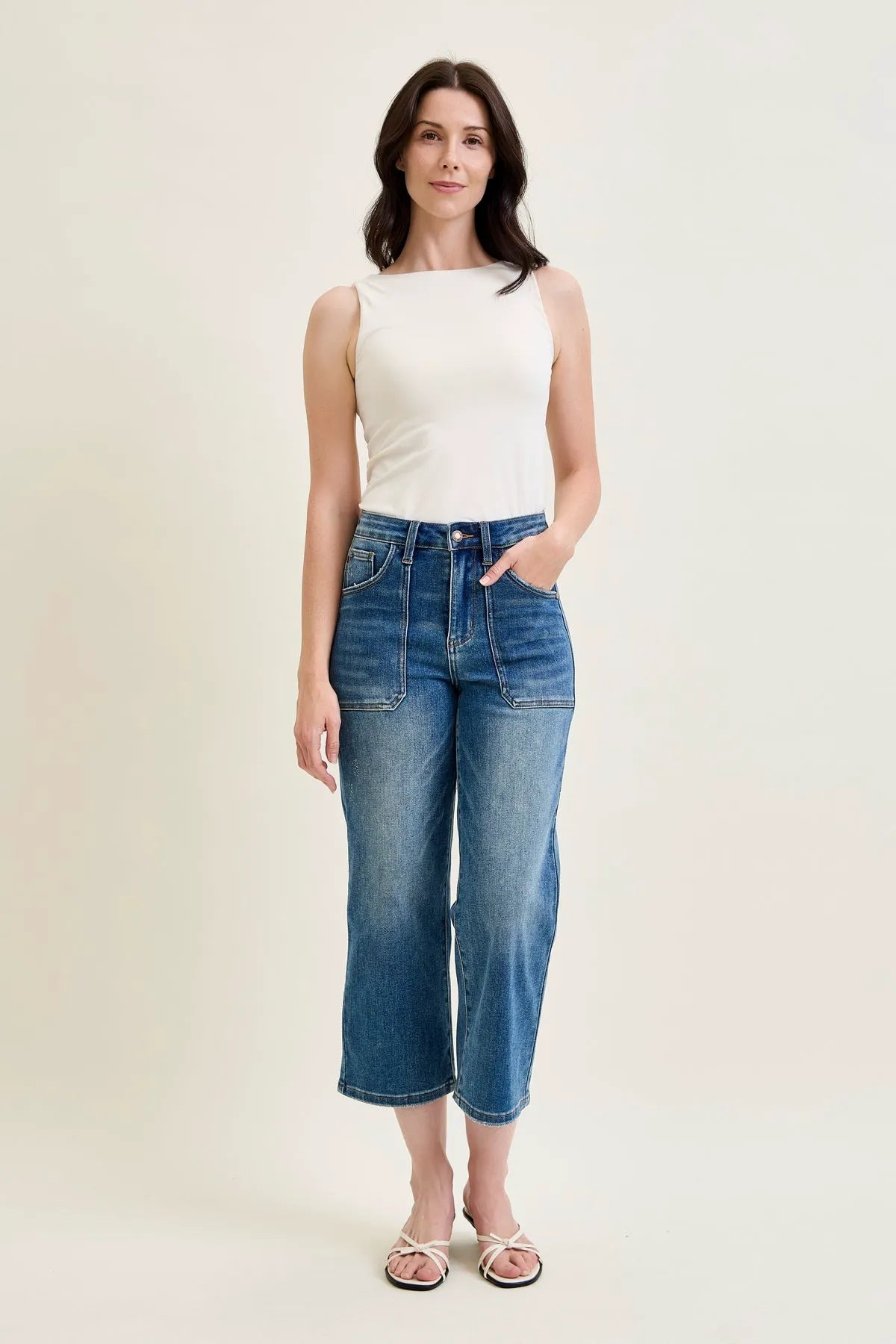 Lux Utility Pockets Cropped Wide Leg