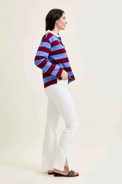 Lara White Slim Boot with Side Slit