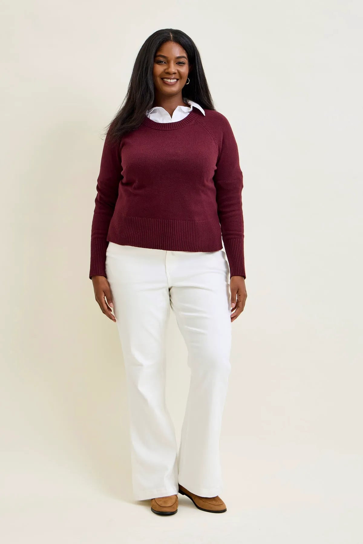 Lara White Slim Boot with Side Slit - PLUS