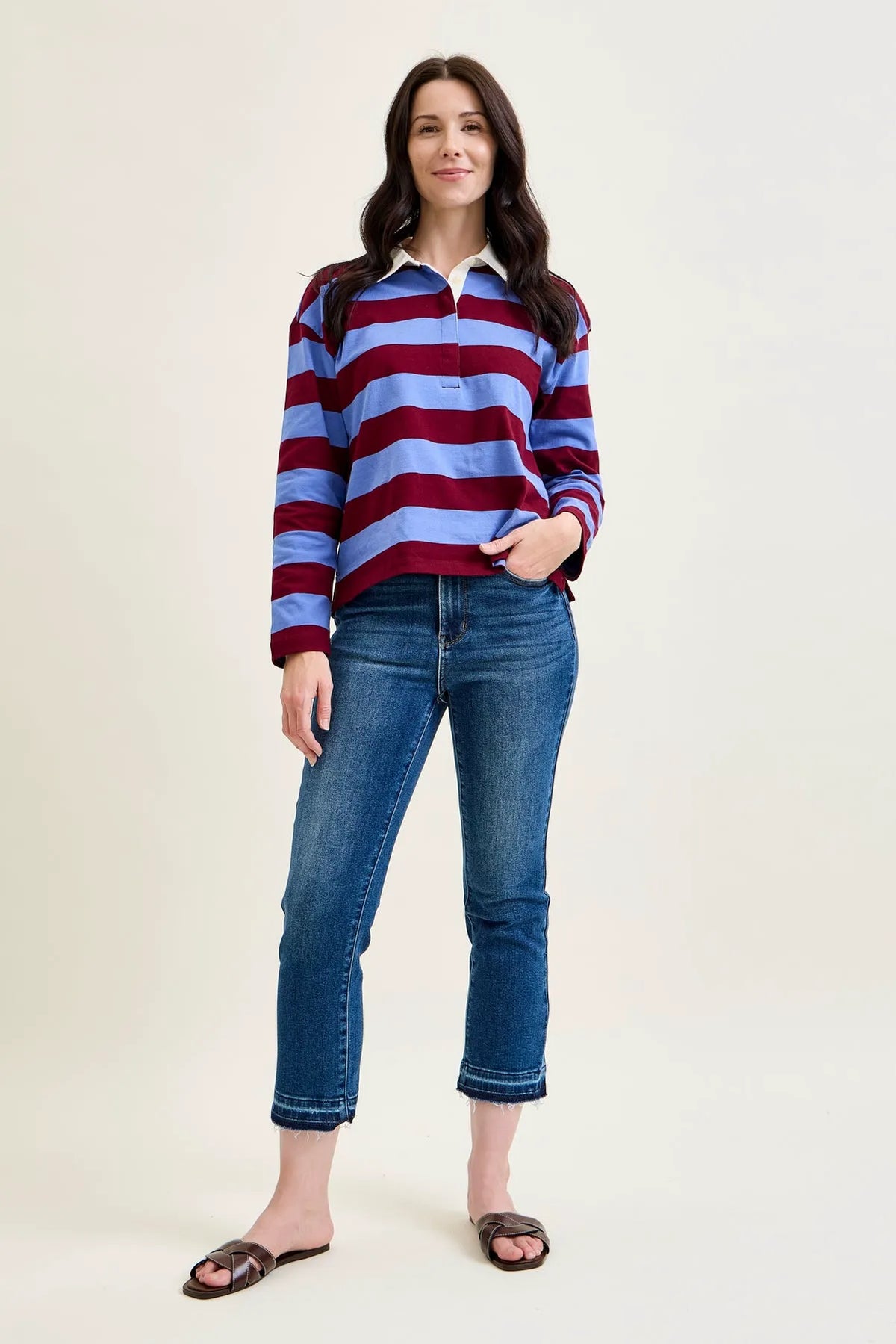Amy Vintage Wash Kick Flare With Released Hem