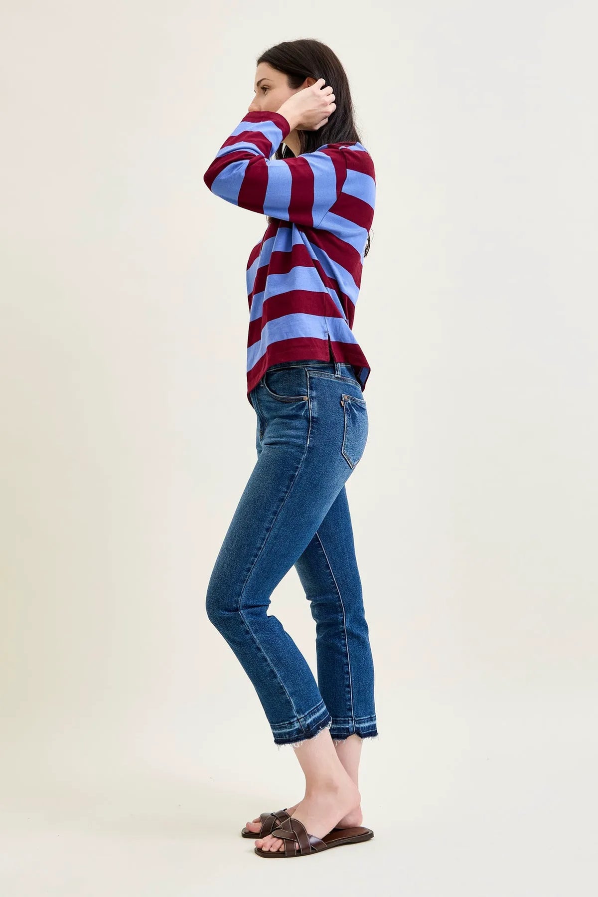 Amy Vintage Wash Kick Flare With Released Hem