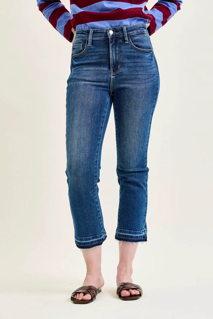 Amy Vintage Wash Kick Flare With Released Hem