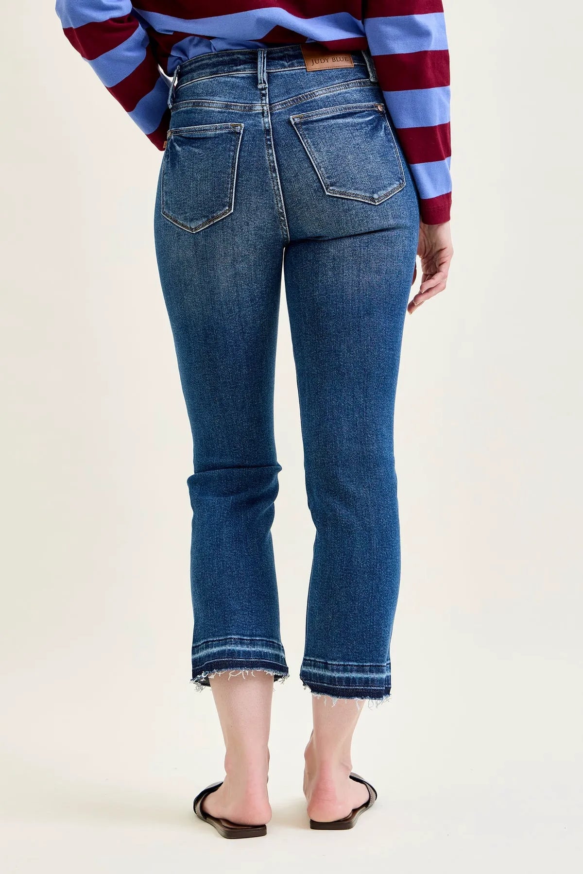 Amy Vintage Wash Kick Flare With Released Hem